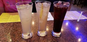 Ginger, lemon grass, and hibiscus drinks -- they're all SO GOOD! So we ordered all 3 and shared at Vegan Thyme in Newbury Park