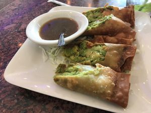 Fried avocado rolls ❤️ at Vegan Thyme in Newbury Park