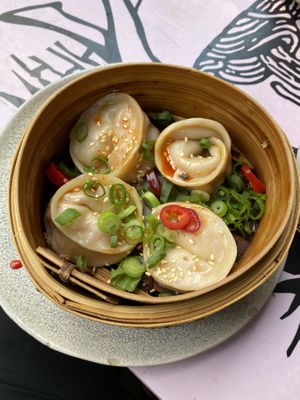 Tofu & kimchi dumplings  at Don's Noodle Shop in Tilburg