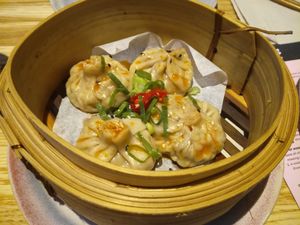 Vegan tofu & mushroom dumplings at Don's Noodle Shop in Tilburg