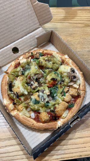 Vegan damned pizzaa  at Hell Pizza in Christchurch