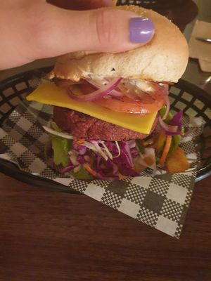 Vegan cheeseburger at Good Thanks in Darwin