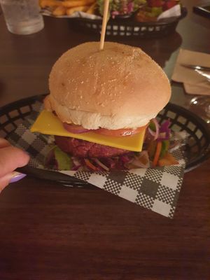 Vegan cheeseburger at Good Thanks in Darwin
