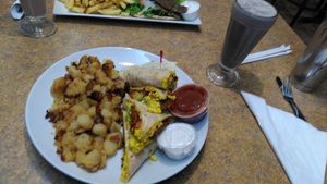 Vegan morning quesadilla and vegan Oreo milkshake at Colony Diner in Wallingford