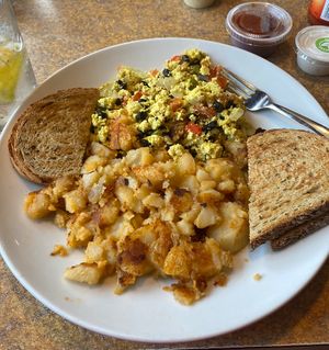 Southwestern Hash with tofu scramble  at Colony Diner in Wallingford
