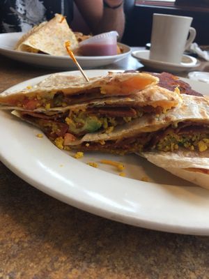 Vegan breakfast quesadilla and potatoes  at Colony Diner in Wallingford