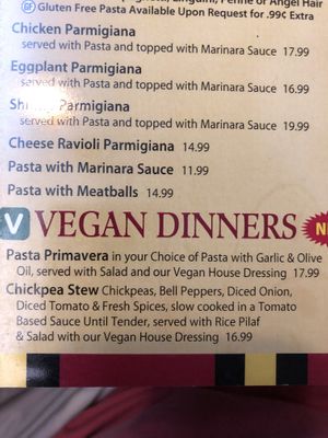 Vegan dinners at Colony Diner in Wallingford