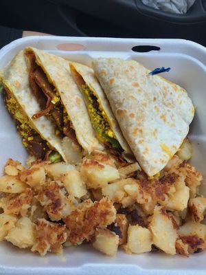Vegan breakfast quesadilla  at Colony Diner in Wallingford