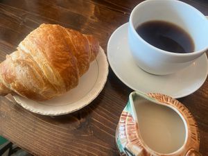Delicious vegan croissant to enjoy with freshly brewed coffee paired with oat milk  at GOOD Place in Wellington