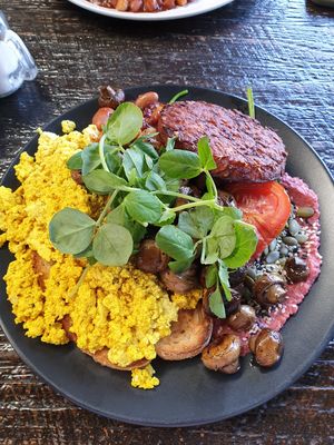 Vegan Feast with Vegan Scramble added at Earthbound Bolton in Eltham
