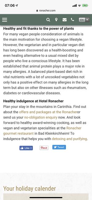 Everyday a special vegan menu at Das Ronacher in Spittal An Der Drau