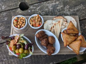 Indian veg platter at The Old Lodge in Stroud