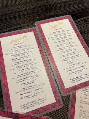 Vegan Menu at Thaiger Temple in Terrigal