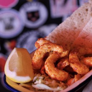 Garlic soy prawns in spicy garlic & chilli sauce at Roadtrip & The Workshop in East London