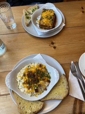 mac & cheese and pumpkin lasagne  at The Sly Fox in Edinburgh