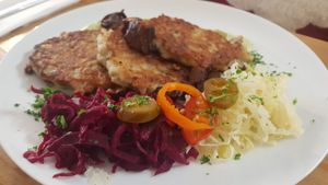 Potato pancakes at The Sly Fox in Edinburgh