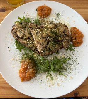 Mushroom Bruschetta off the Spring Specials menu at The Sly Fox in Edinburgh