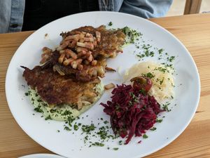 Potato pancakes at The Sly Fox in Edinburgh