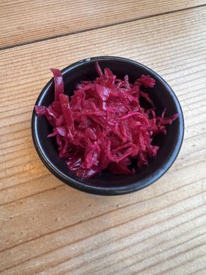 Fermented cabbage and horseradish   at The Sly Fox in Edinburgh