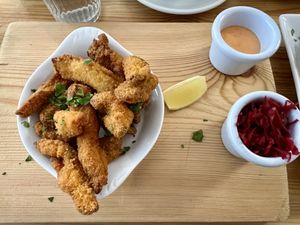 Deep fried oyster mushrooms  #Veganuary at The Sly Fox in Edinburgh