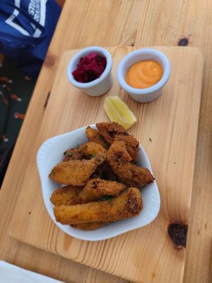 Fried oyster mushrooms at The Sly Fox in Edinburgh