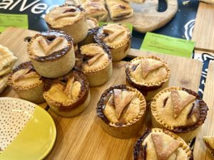 Steak pies   at The Vegan Skinhead in Fochabers