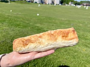 Mushroom and pepper sausage roll   at The Vegan Skinhead in Fochabers