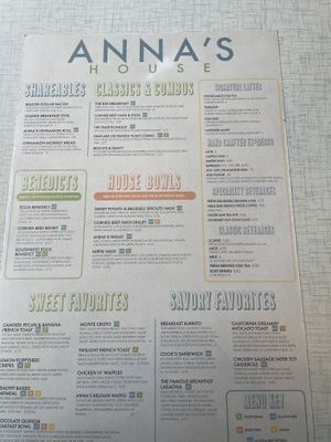 Menu  at Anna's House in Kalamazoo