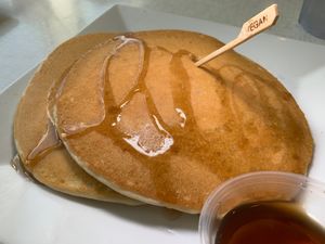 Two House-Made Vegan Pancakes at Anna's House in Kalamazoo