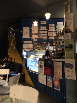 Some menu options at the counter  at KIRAS - Pylimo in Vilnius