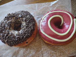 Oreo something and raspberry lemon... I think? 😬 at Brewnuts in Cleveland
