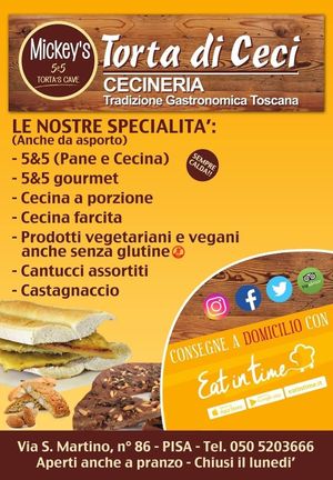 Vegan and vegetarian options  at Mickey's Cecineria in Pisa