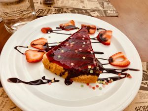 Vegan cheescake at Spiral in Nerja