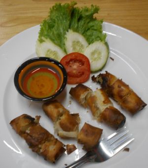 Burnt Spring Rolls at Best Vegan in Chonburi