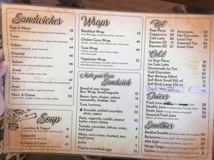 Menu at Bajo Bakery in 
