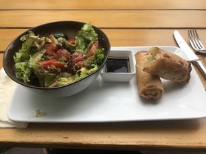 Vegan Springrolls at Café Tinki in Neuss