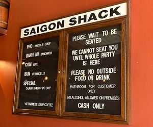 Wall menu  at Saigon Shack in New York City