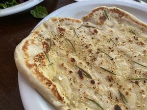 Rosemary & Garlic Flatbread at Malabar Restaurant in Santa Cruz