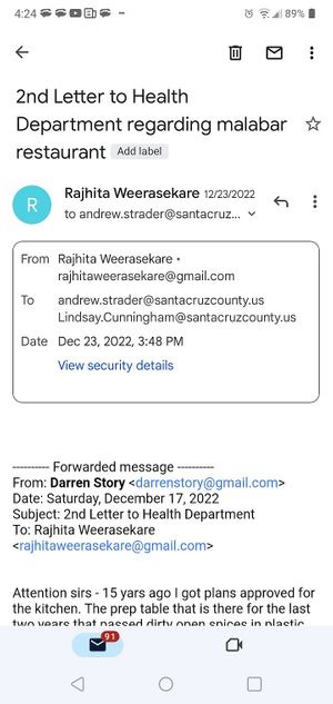  at Malabar Restaurant in Santa Cruz