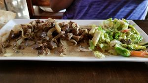 steak diane at Malabar Restaurant in Santa Cruz