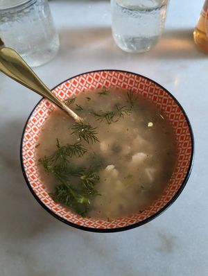 Chicken with orzo at Mandy's in Montreal