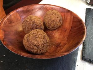 Vegan Scotch eggs  at Earth Warriors in Darlington