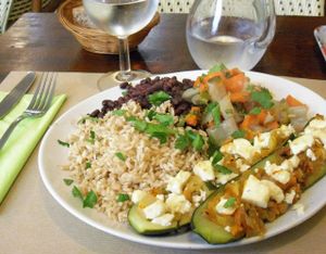 Veggies, rice and beans at Le Puits de Legumes in Paris