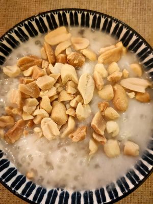 Banana pudding with coconut milk and tapioca at VIET KITCHEN in Barcelona