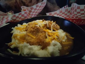 $10 vegan mashed potato and chicken nuggets special at Osoyami Bar and Grill in Honolulu