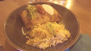 Spicy veggie burrito at Mex Y Go in Valencia