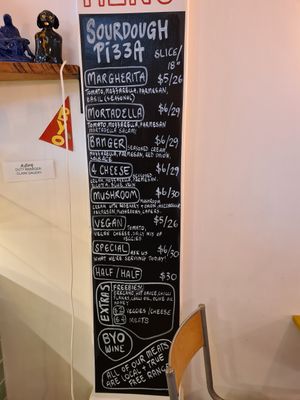 Actual menu 22.07.20 at Vinci's Pizza in Napier