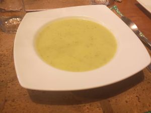 Courgette soup at Casa Rural Ahora in El Colmenar