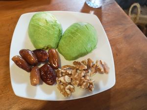Avocado, dates, and walnuts (breakfast) at Casa Rural Ahora in El Colmenar