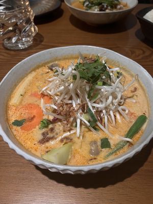 Vegan laksa   at Thai Rock in Sydney